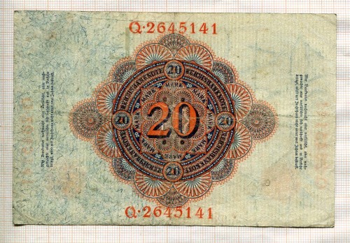 Германия 20 марок 1914г(а)