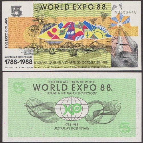 Австралия 5 долларов ЭКСПО 1988