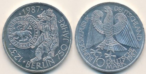 1237 на памятной монете ГДР 1987 года, посвященной 750 летию Берлина