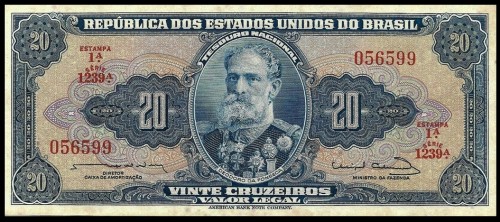 1239 на банкноте Бразилии 1963 года достоинством 20 крузейро