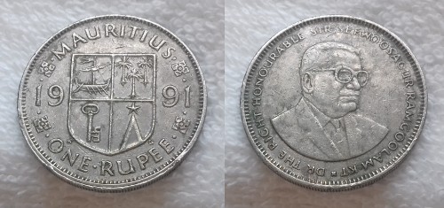 МАВРИКИЙ 1 рупия 1991 20190324 1500