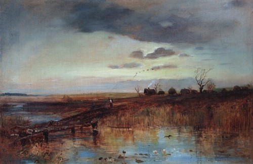 Саврасов Алексей Кондратьевич (1830 1897)Осень. Деревушка у ручья 1870 е