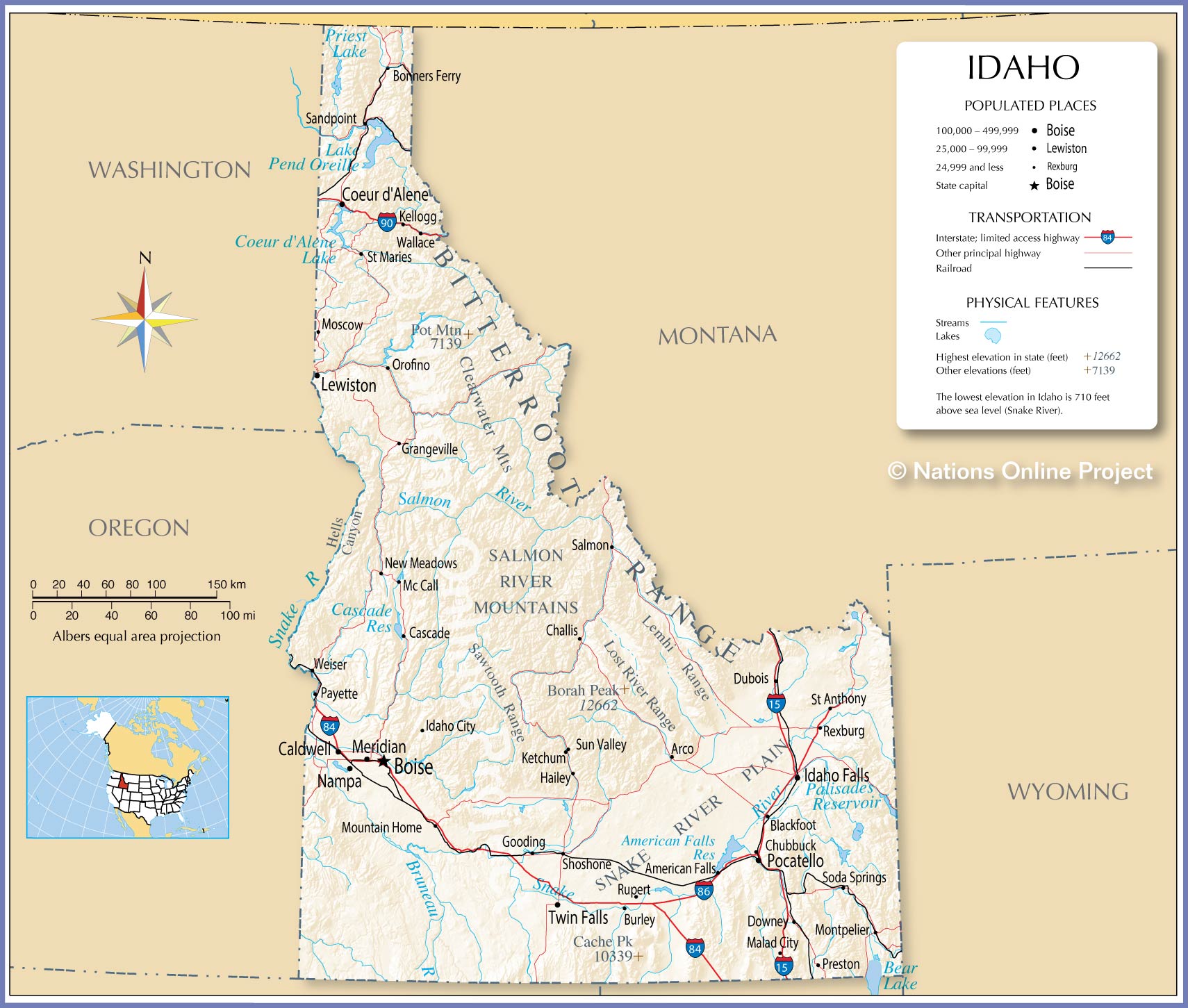 Idaho map.