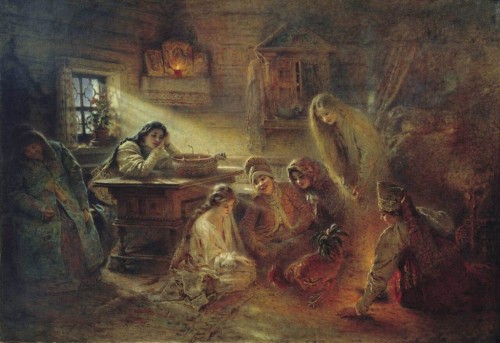 Маковский Константин Егорович. Святочные гадания, 1900.