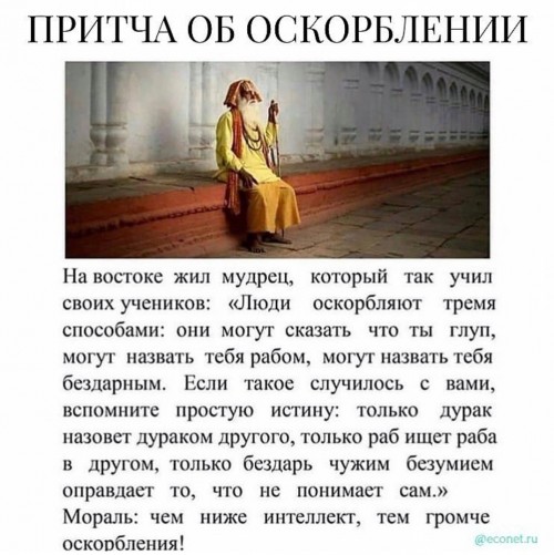 ЧЕМ НИЖЕ ИНТЕЛЛЕКТ ТЕМ ГРОМЧЕ ОСКОРБЛЕНИЯ