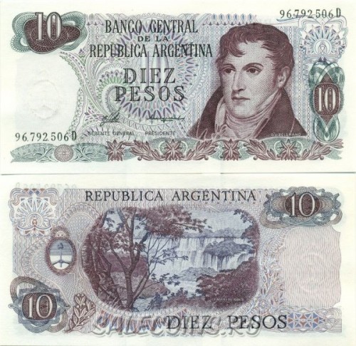 Аргентины 10 песо 1976 110р