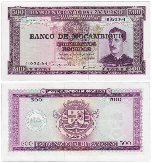 Мозамбик 500 эскудо 1967 180р