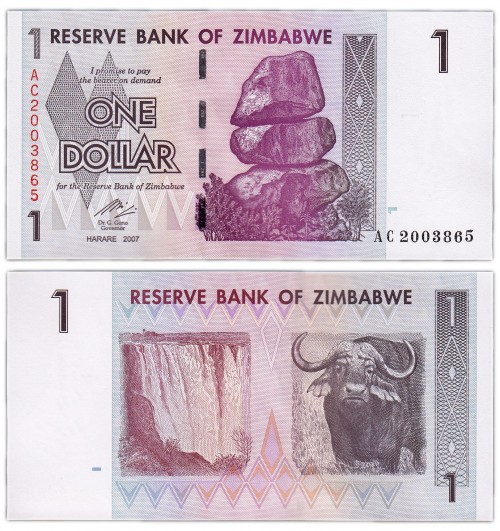 Зимбабве 1 доллар 2007 120р