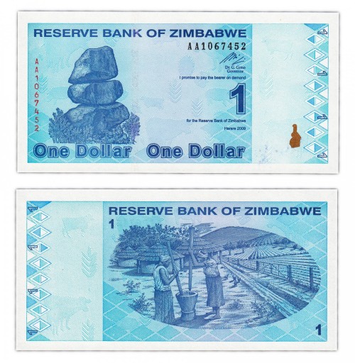 Зимбабве 1 доллар 2009 180р