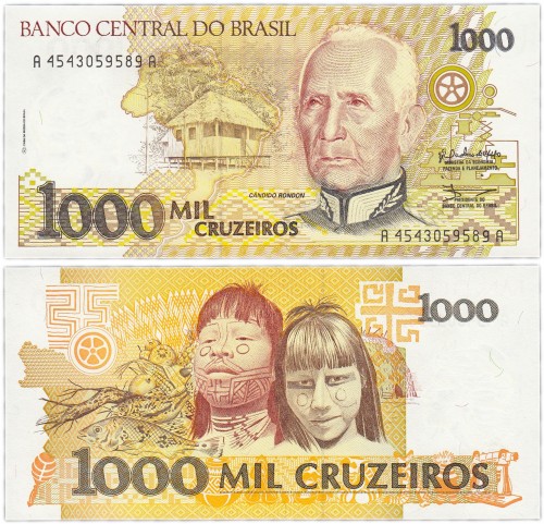 Бразилия 1000 крузейро 150р