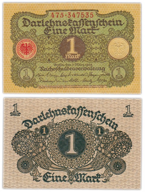 Германия 1 марка 1920 170р