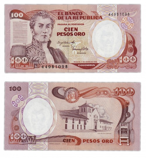 Колумбия 100 песо 1983 230р