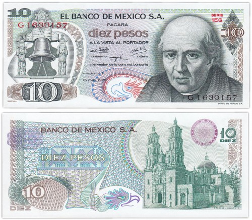 Мексика 10 песо 1972 180р