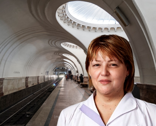 Московское метро, станция Сокол. Анна Клыпина.