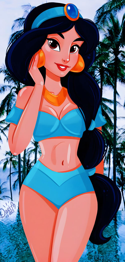 Индийская красавица Жасмин в голубом купальнике бикини